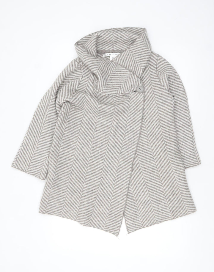 Max Studio Womens Beige Herringbone Knit Cardigan M