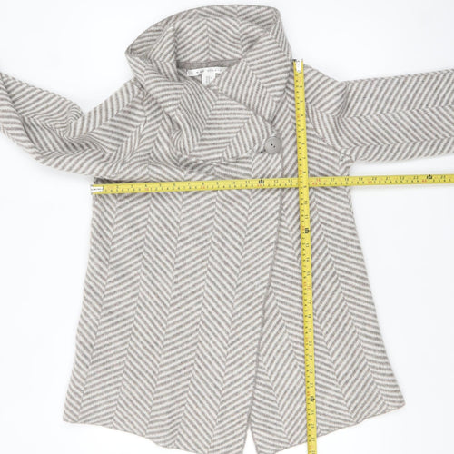 Max Studio Womens Beige Herringbone Knit Cardigan M