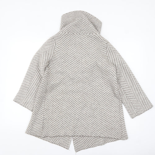 Max Studio Womens Beige Herringbone Knit Cardigan M