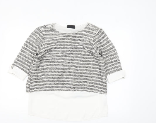 Wallis Women’s Grey Striped Knit Tunic Blouse UK 10