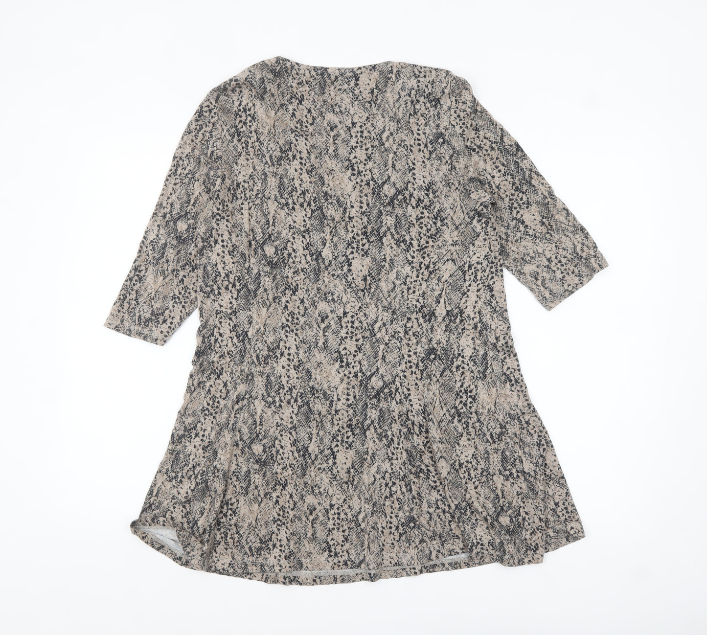 Marks and Spencer Womens Beige Animal Print Tunic Top UK 8