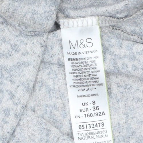 Marks and Spencer Womens Beige Animal Print Tunic Top UK 8
