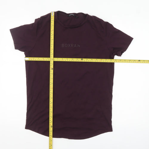 BOXRAW Womens Purple Short Sleeve Crew Neck Pima Cotton T-Shirt M