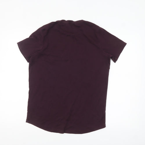BOXRAW Womens Purple Short Sleeve Crew Neck Pima Cotton T-Shirt M