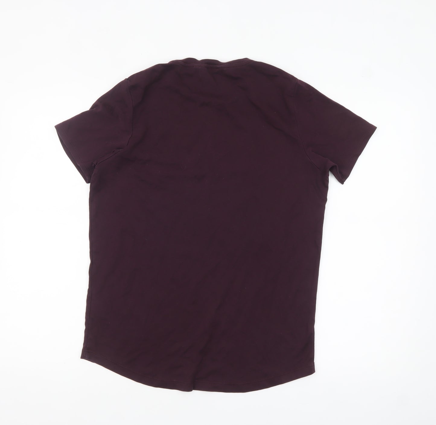 BOXRAW Womens Purple Short Sleeve Crew Neck Pima Cotton T-Shirt M
