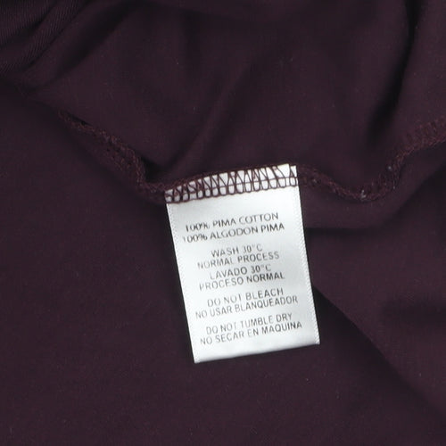 BOXRAW Womens Purple Short Sleeve Crew Neck Pima Cotton T-Shirt M