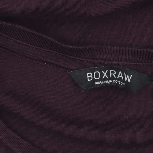BOXRAW Womens Purple Short Sleeve Crew Neck Pima Cotton T-Shirt M