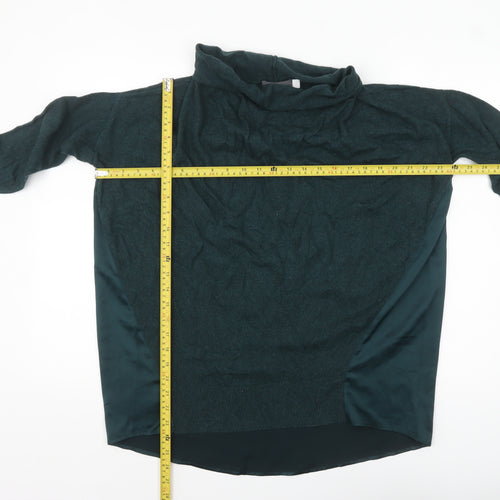 Mint Velvet Women Green Wool Blend Cowl Neck Relaxed Fit Jumper S