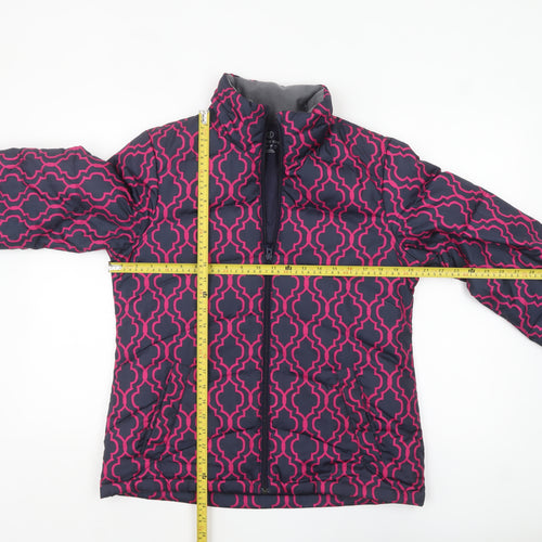 Lands' End Women's Blue Pink Geometric Puffer Jacket Size S