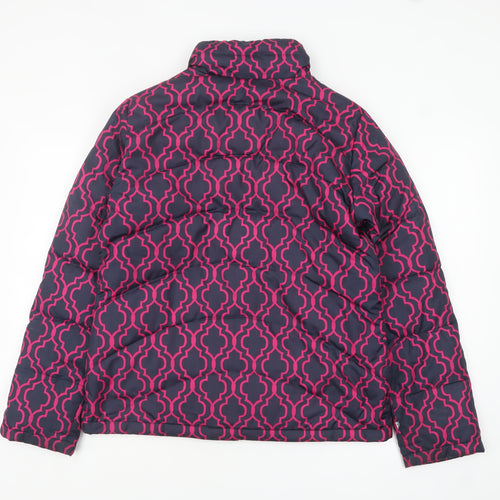 Lands' End Women's Blue Pink Geometric Puffer Jacket Size S
