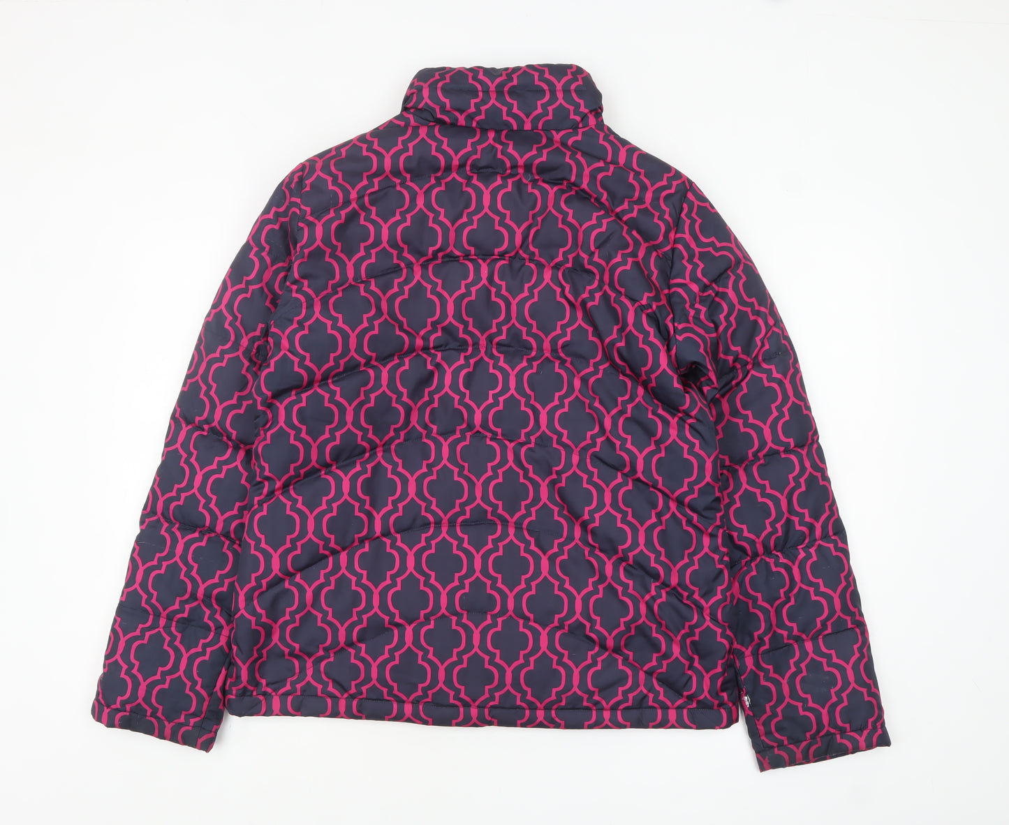 Lands' End Women's Blue Pink Geometric Puffer Jacket Size S