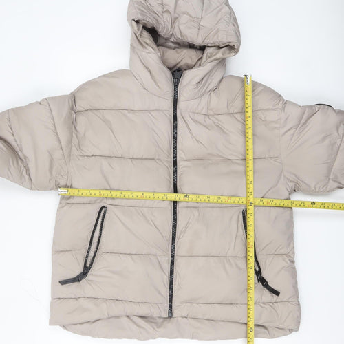 Harvey & Jones Womens Beige Size 14 Hooded Puffer Jacket
