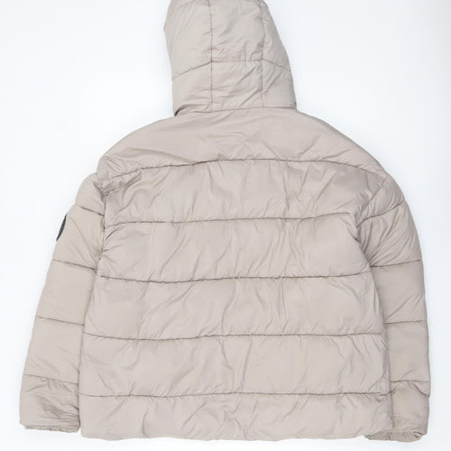 Harvey & Jones Womens Beige Size 14 Hooded Puffer Jacket