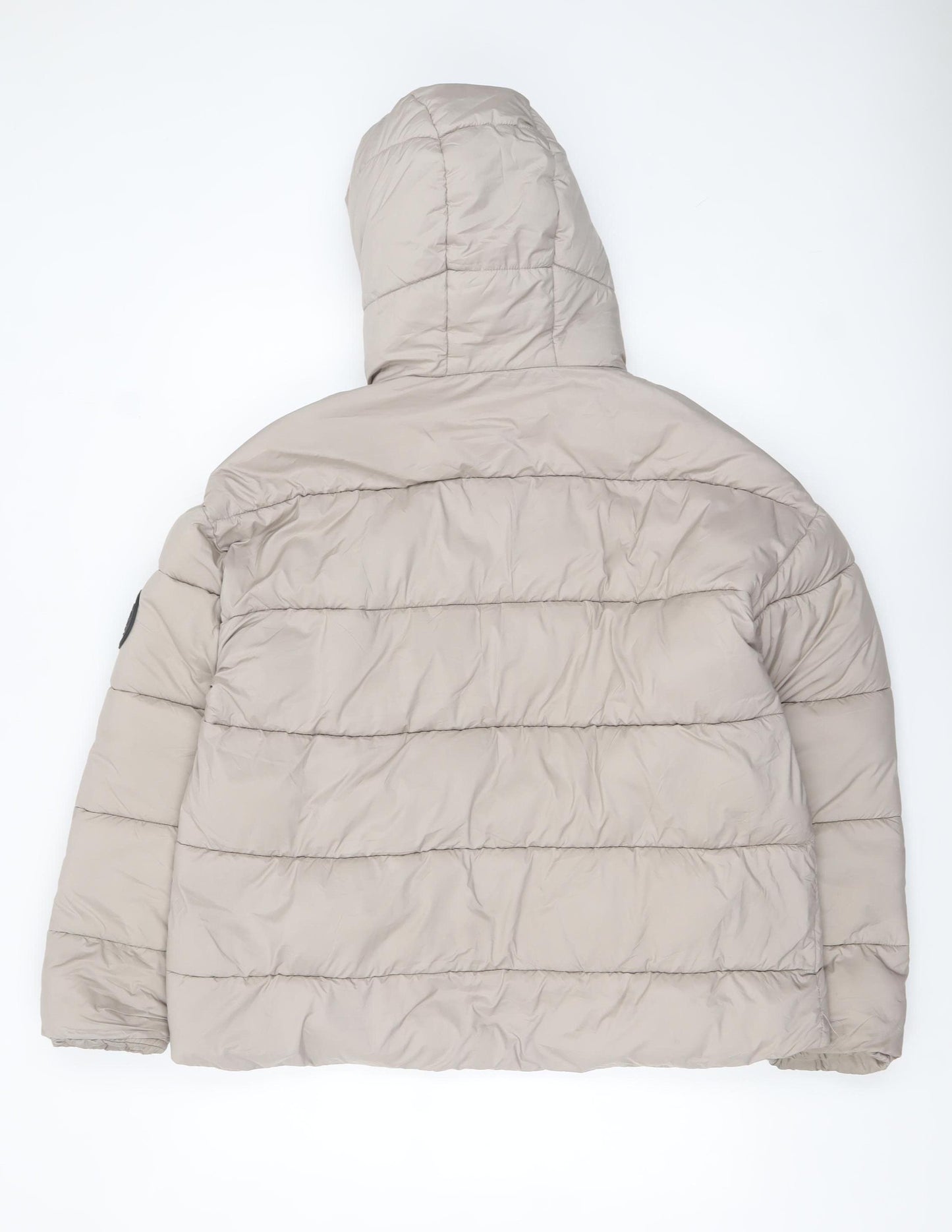 Harvey & Jones Womens Beige Size 14 Hooded Puffer Jacket