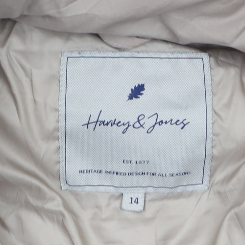 Harvey & Jones Womens Beige Size 14 Hooded Puffer Jacket