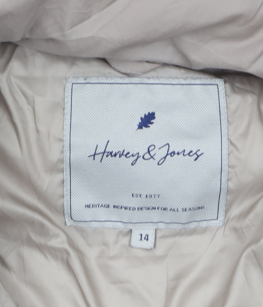 Harvey & Jones Womens Beige Size 14 Hooded Puffer Jacket