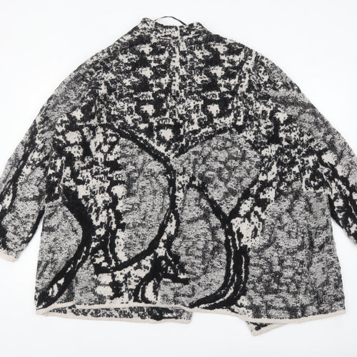 Ulla Popken Women’s Black & White Geometric Knit Cardigan Size 24