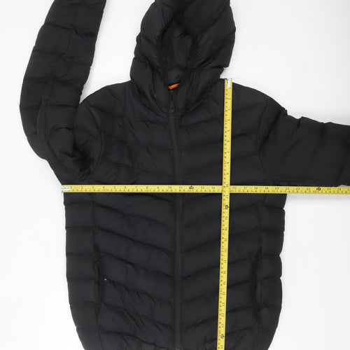 boohooMAN Men's Black Hooded Puffer Jacket Size M Winter Wear