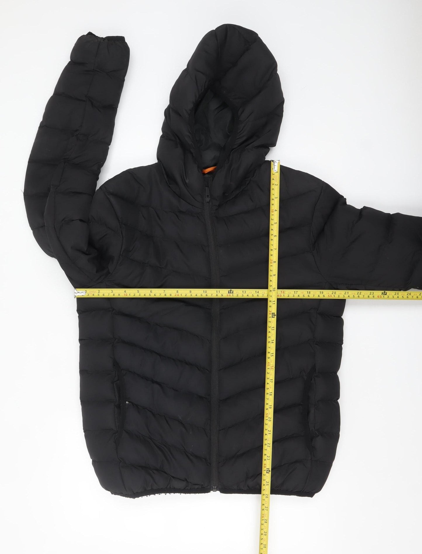 boohooMAN Men's Black Hooded Puffer Jacket Size M Winter Wear
