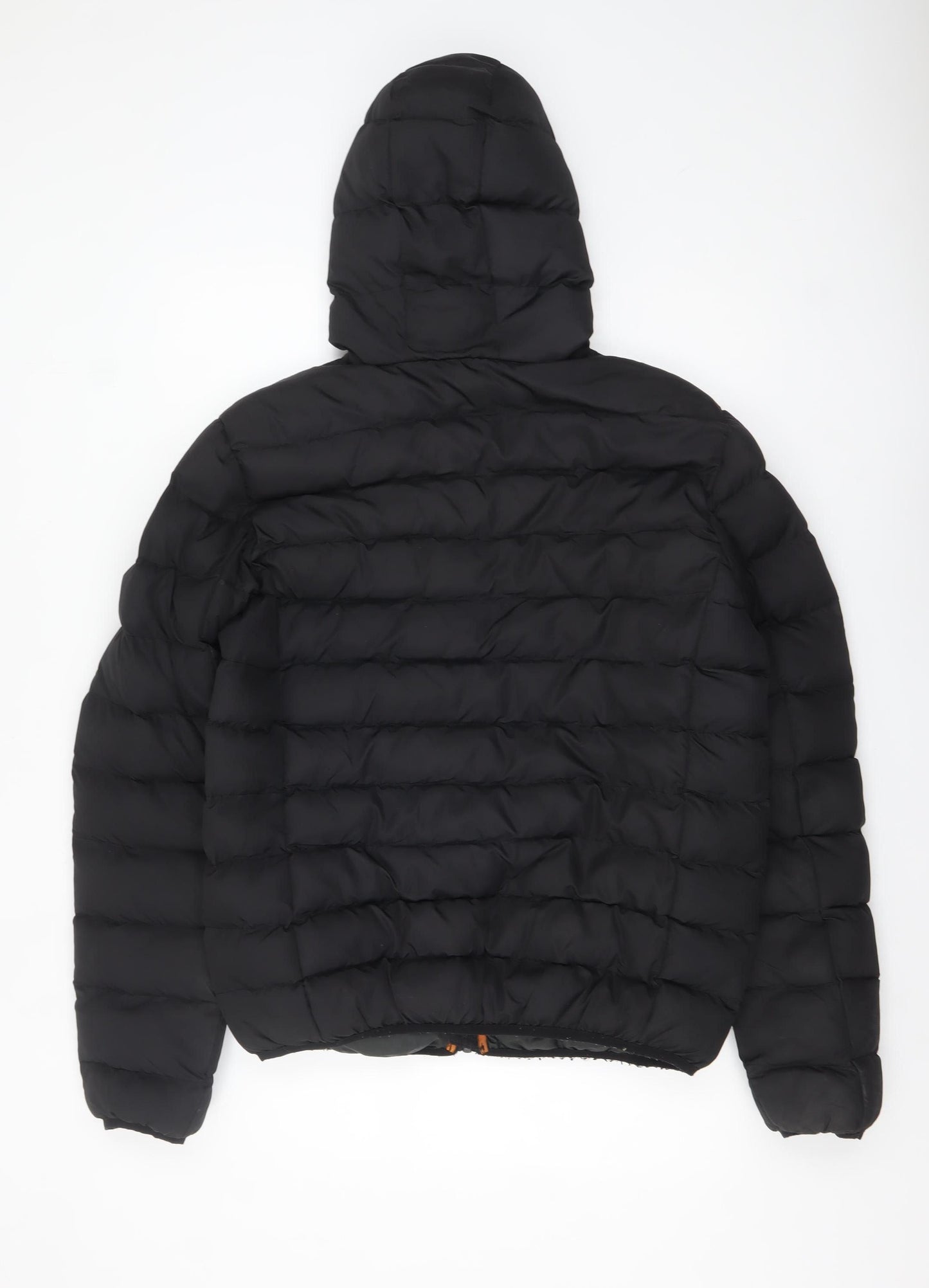 boohooMAN Men's Black Hooded Puffer Jacket Size M Winter Wear
