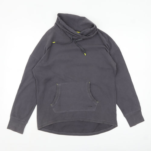 White Stuff Women's Grey Cotton Blend Pullover Hoodie UK 10