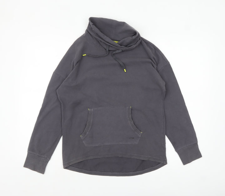White Stuff Women's Grey Cotton Blend Pullover Hoodie UK 10