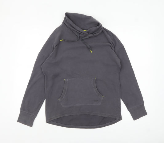 White Stuff Women's Grey Cotton Blend Pullover Hoodie UK 10