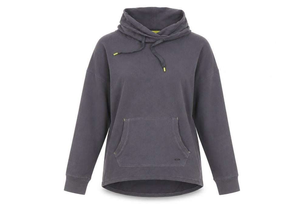 Front view of White Stuff Women's Grey Cotton Blend Pullover Hoodie UK 10