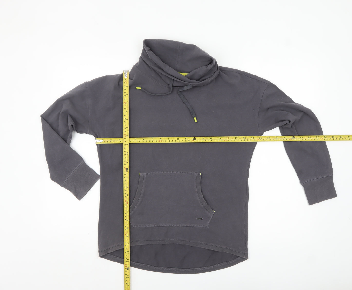 White Stuff Women's Grey Cotton Blend Pullover Hoodie UK 10