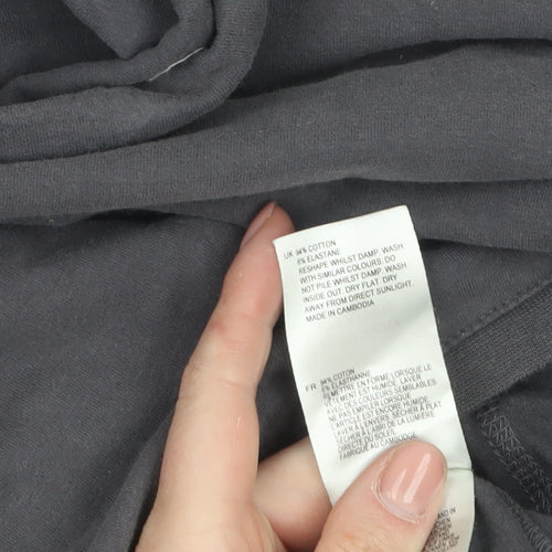 White Stuff Women's Grey Cotton Blend Pullover Hoodie UK 10