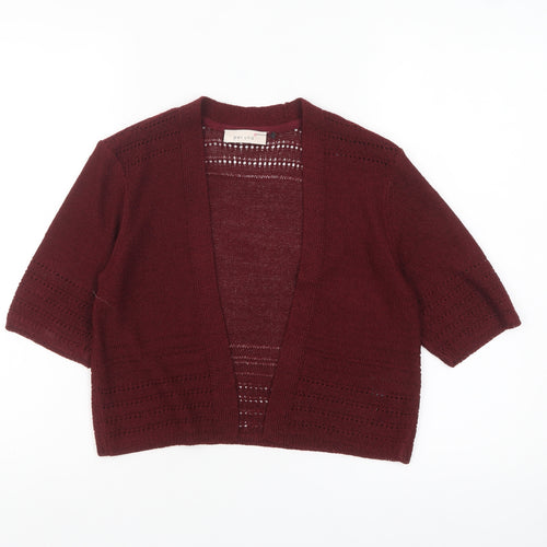 Marks and Spencer Women Claret Knit Open Cardigan Size 10