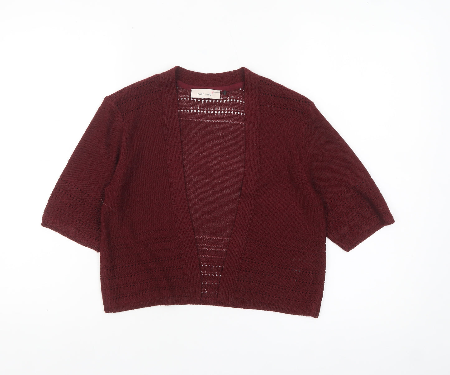 Marks and Spencer Women Claret Knit Open Cardigan Size 10