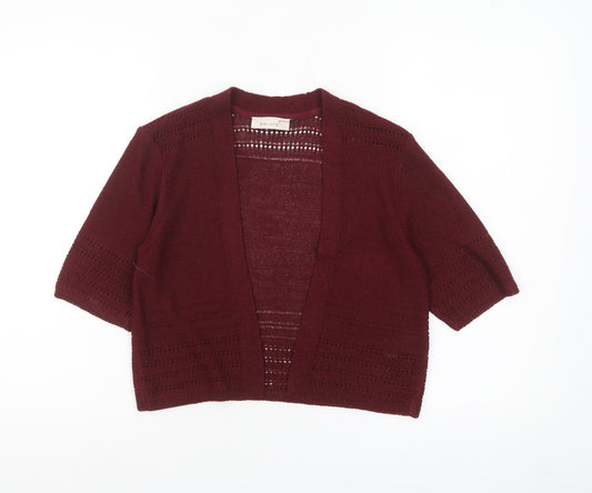 Marks and Spencer Women Claret Knit Open Cardigan Size 10