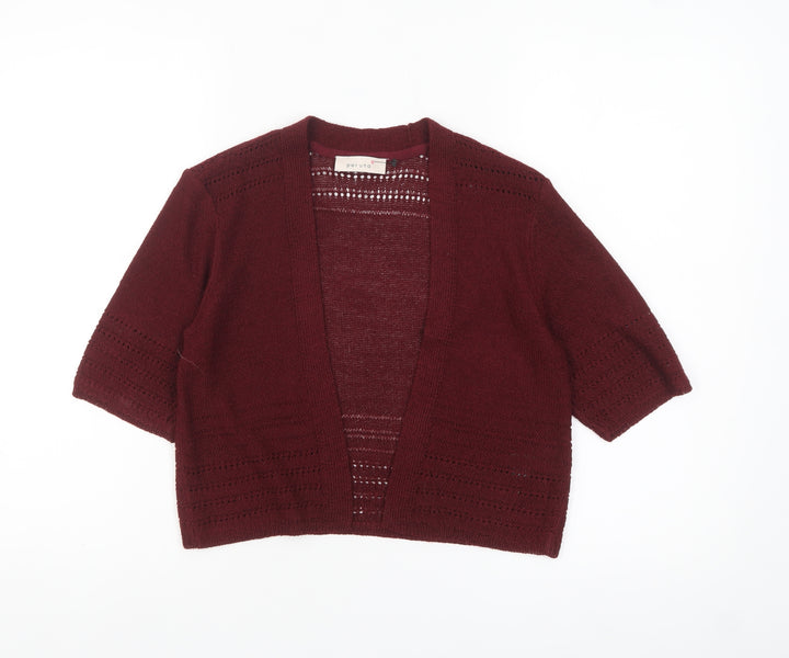 Marks and Spencer Women Claret Knit Open Cardigan Size 10