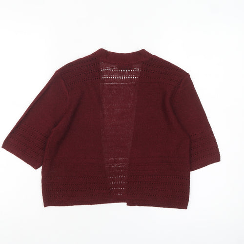 Marks and Spencer Women Claret Knit Open Cardigan Size 10