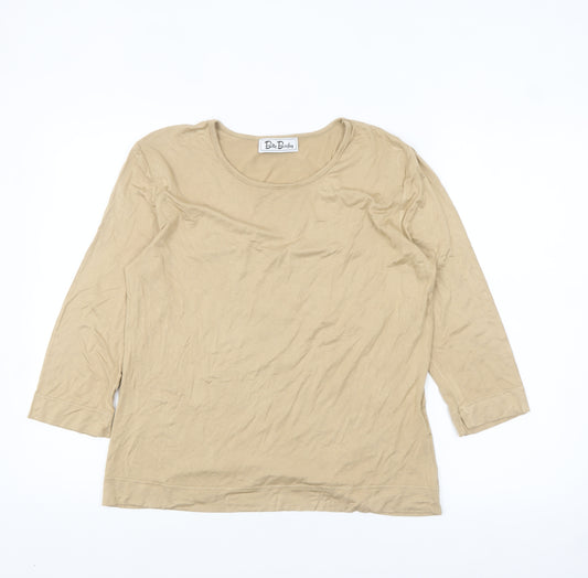 Betty Barclay Women's Beige 3/4 Sleeve Jersey Top Size 14