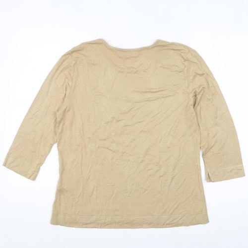 Betty Barclay Women's Beige 3/4 Sleeve Jersey Top Size 14