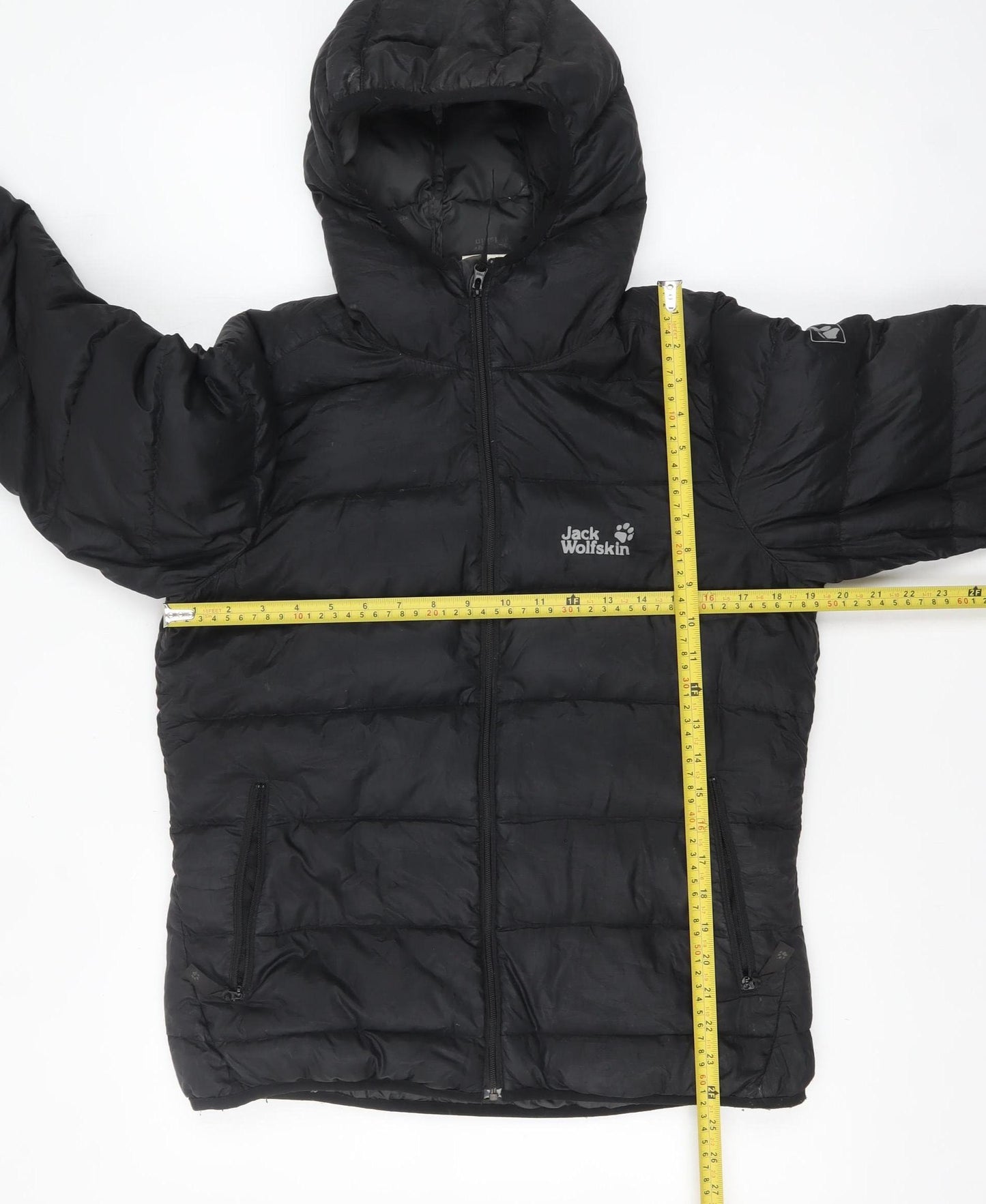 Jack Wolfskin Women Black Hooded Puffer Jacket Size 14