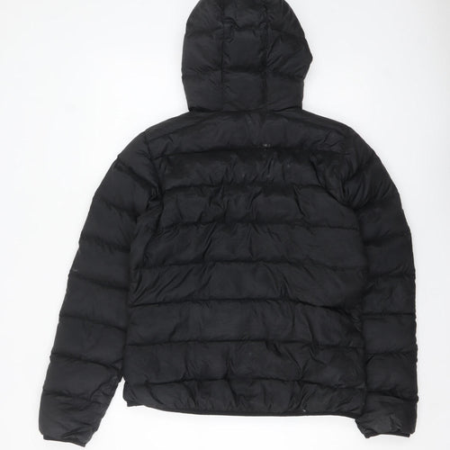 Jack Wolfskin Women Black Hooded Puffer Jacket Size 14