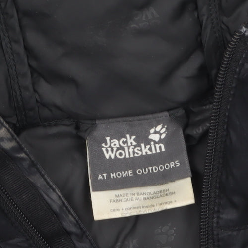 Jack Wolfskin Women Black Hooded Puffer Jacket Size 14