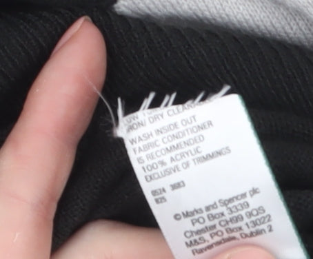 Marks and Spencer Women’s Black Grey Ivory Colour Block Acrylic Jumper Size 20