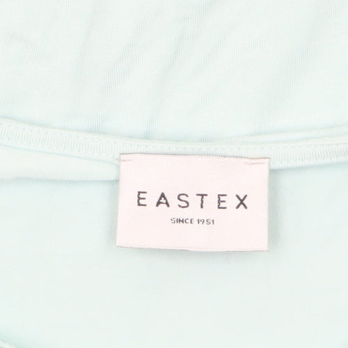 Eastex Women Blue 3/4 Sleeve Embroidered Round Neck Pullover Jumper Size 16