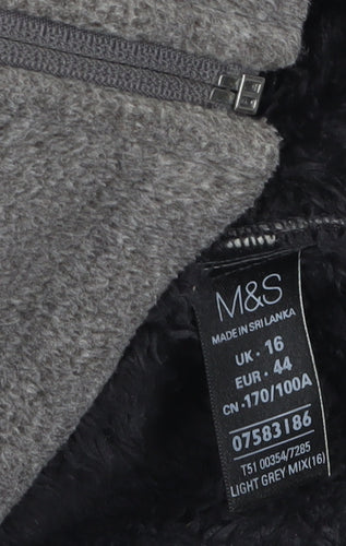 Marks and Spencer Women’s Grey Fleece Full Zip Jacket Size 16