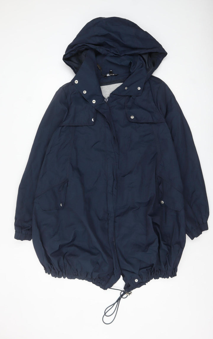 Marks and Spencer Women’s Navy Parka Jacket Size 10 Hooded Drawstring