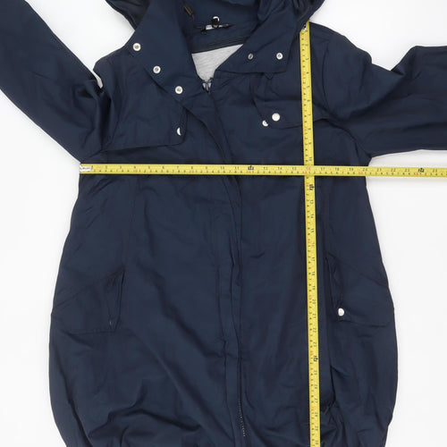Marks and Spencer Women’s Navy Parka Jacket Size 10 Hooded Drawstring