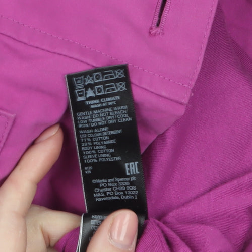 Marks and Spencer Women's Pink Hooded Parka Jacket Size 10