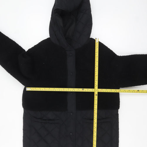 Marks and Spencer Womens Black Quilted Hooded Puffer Jacket Size 12