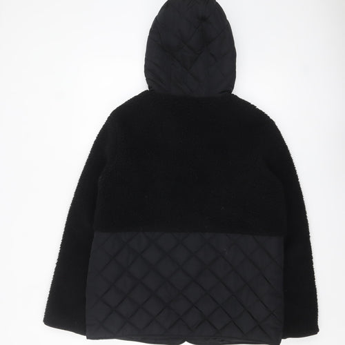 Marks and Spencer Womens Black Quilted Hooded Puffer Jacket Size 12