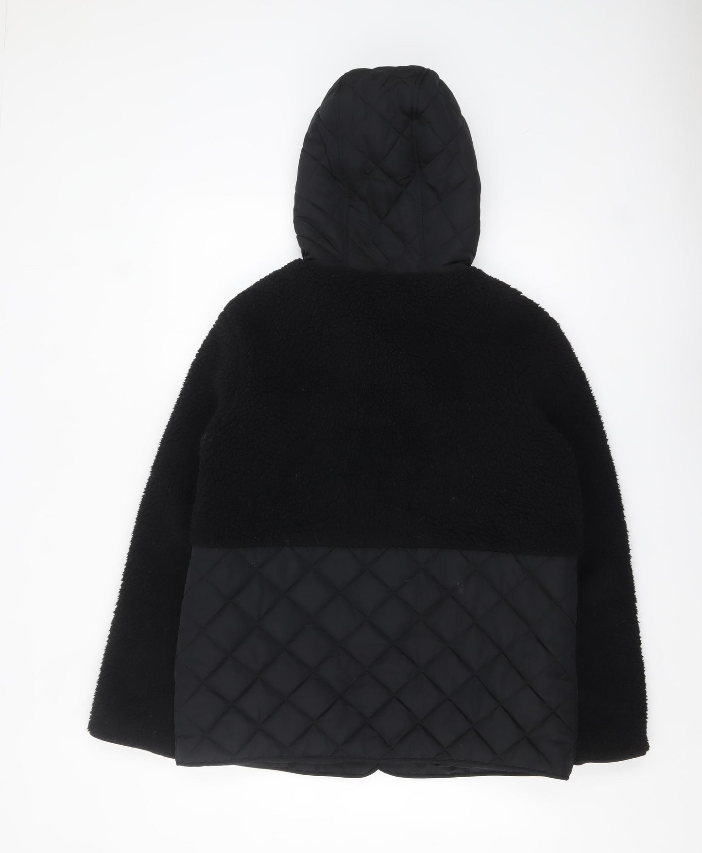 Marks and Spencer Womens Black Quilted Hooded Puffer Jacket Size 12