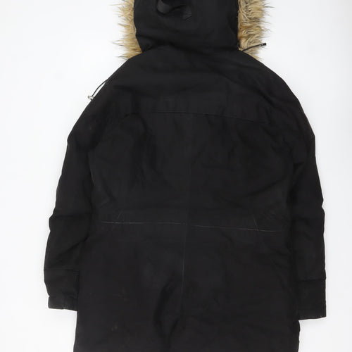 Cobalt of Sweden Women’s Black Fur Trim Hooded Parka Coat Size 16